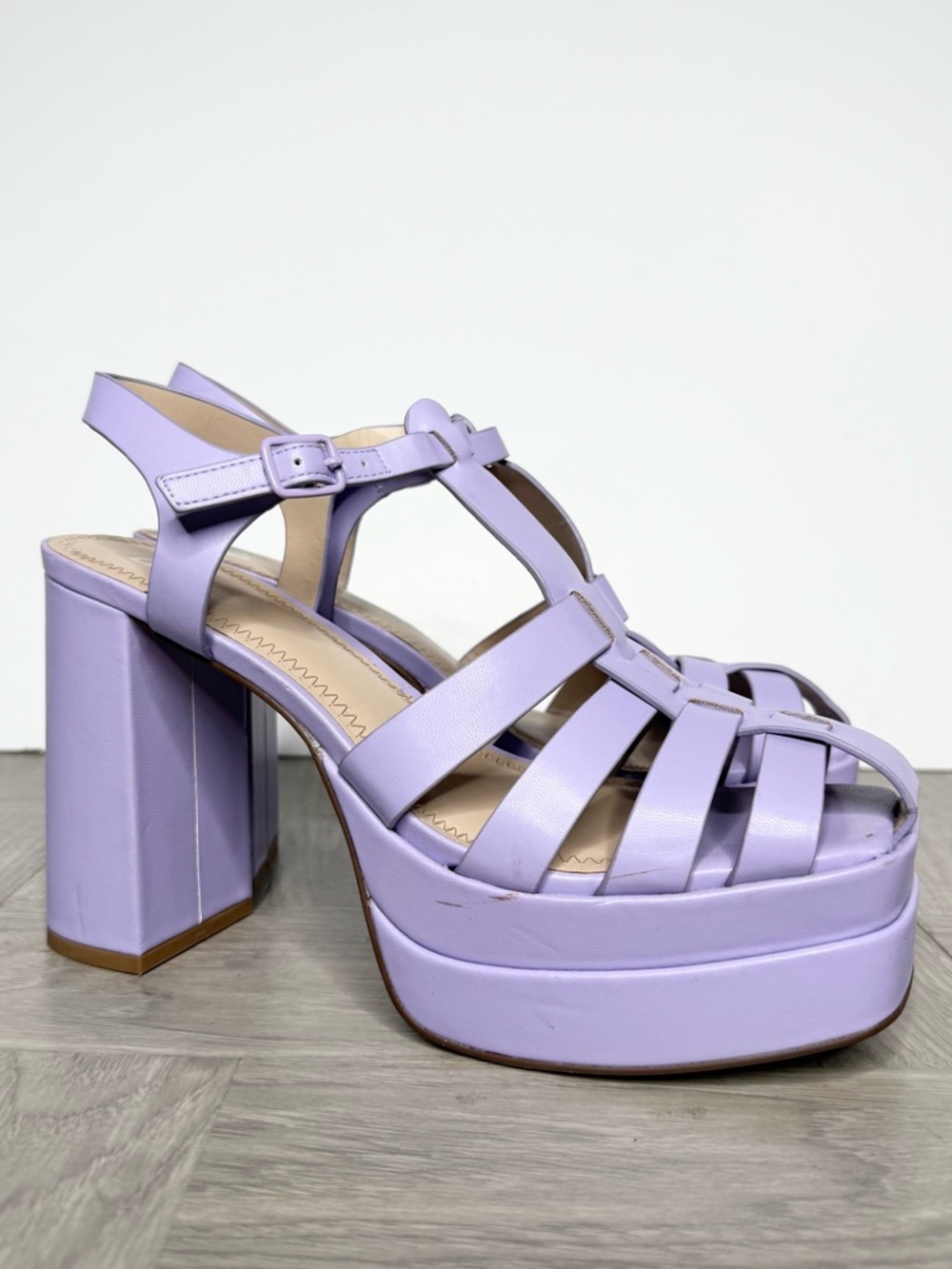 bp Lilac Platform Block Heel Sandals